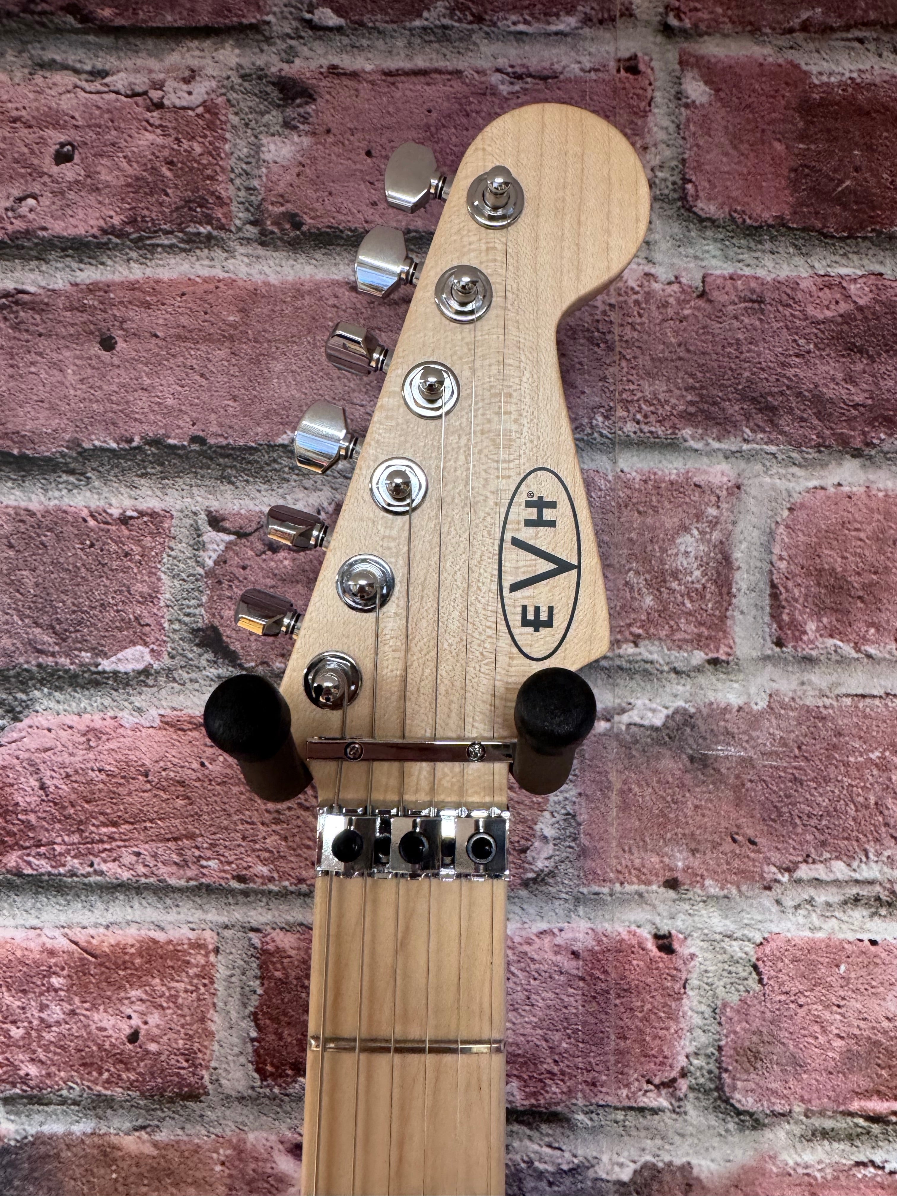 Image of EVH Striped Series White with Black Stripes Electric Guitar