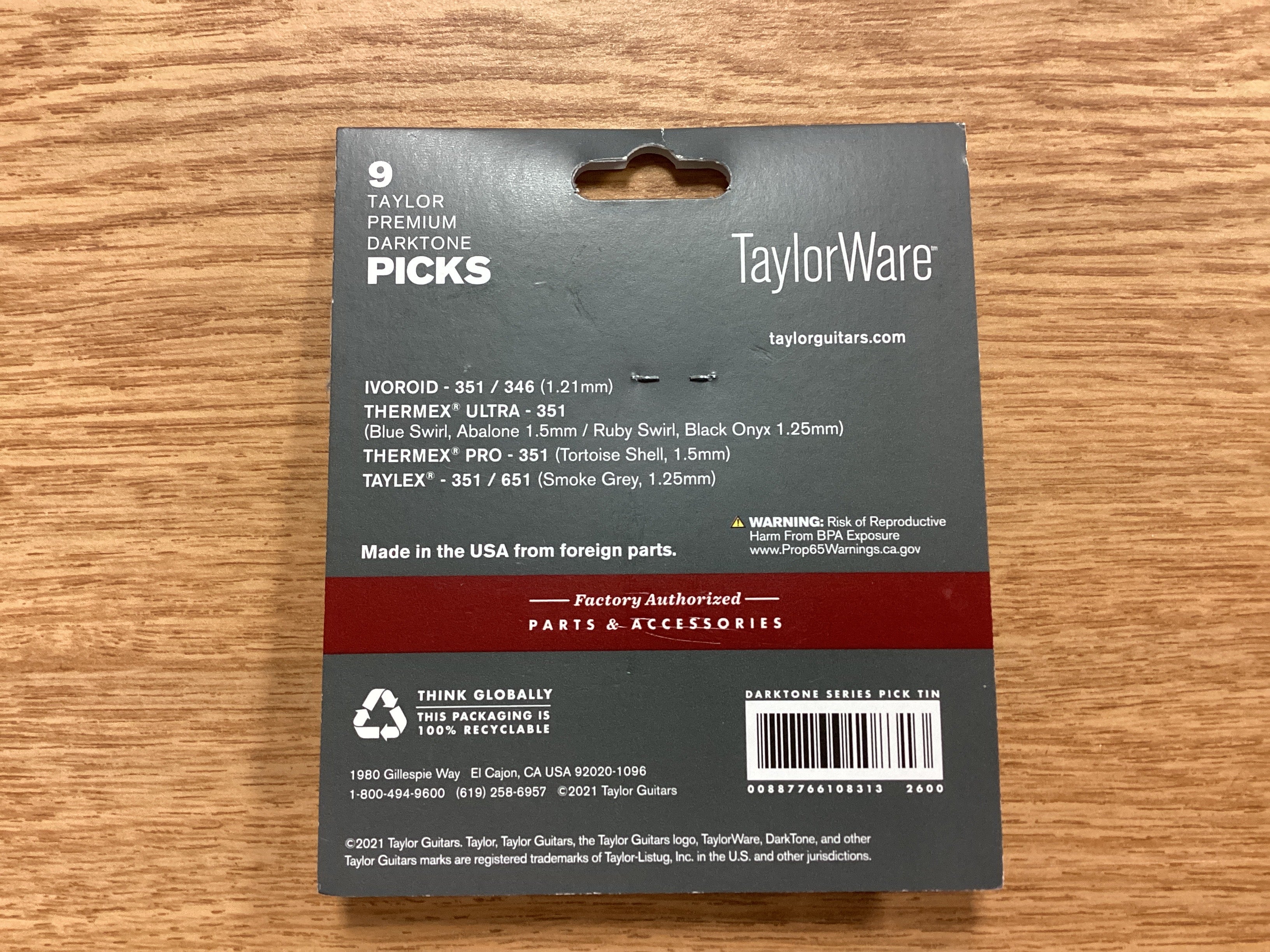 Image of Taylor Darktone Series Pick Tin