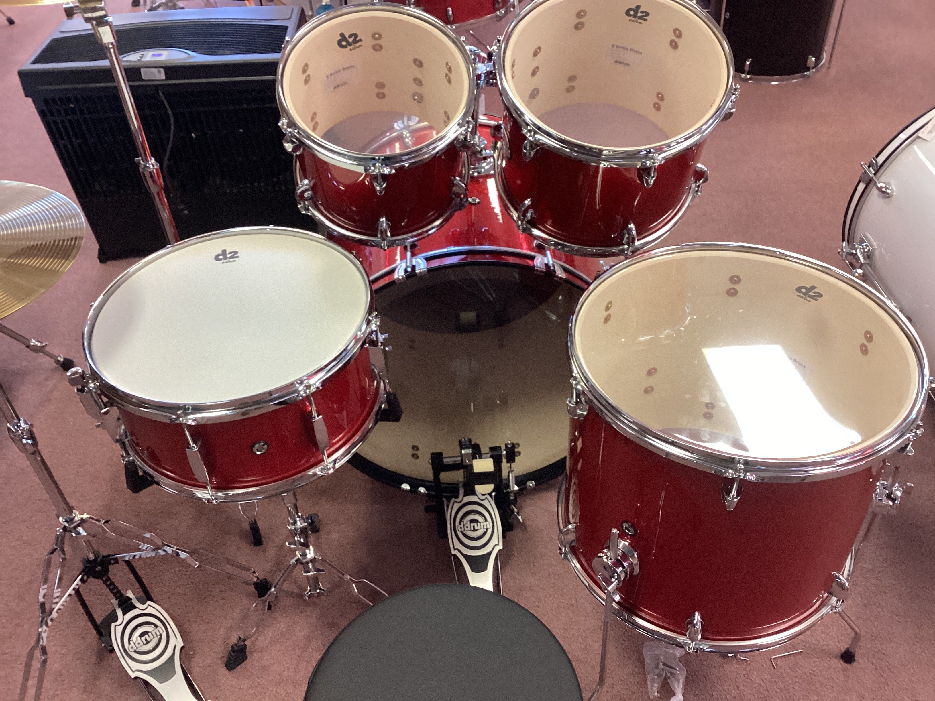 Image of Ddrum~D2 5-piece drum set~w/cymbals~Red Sparkle