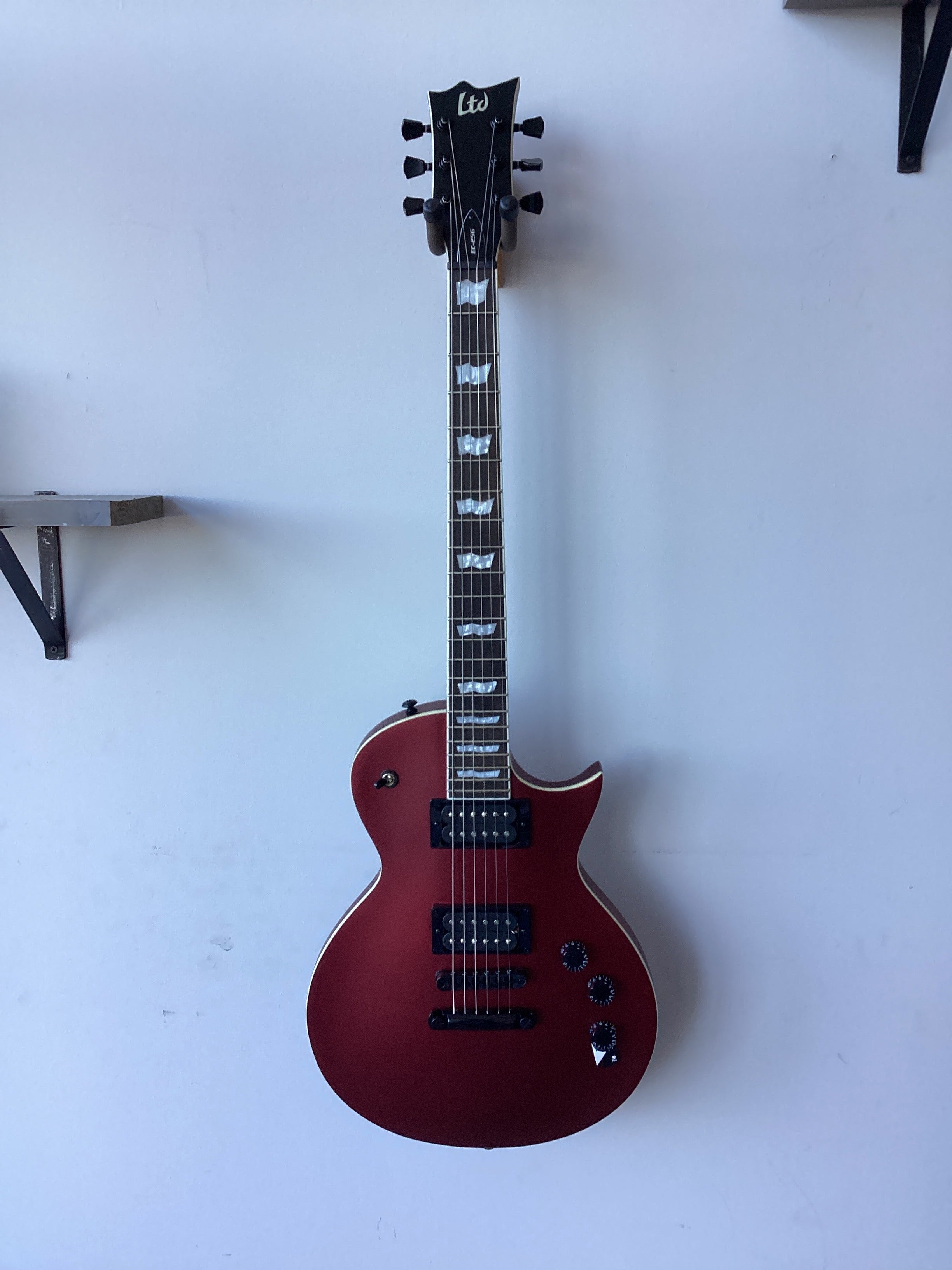 Image of LTD~EC-256~Single Cut Electric Guitar~Candy Apple Red Satin