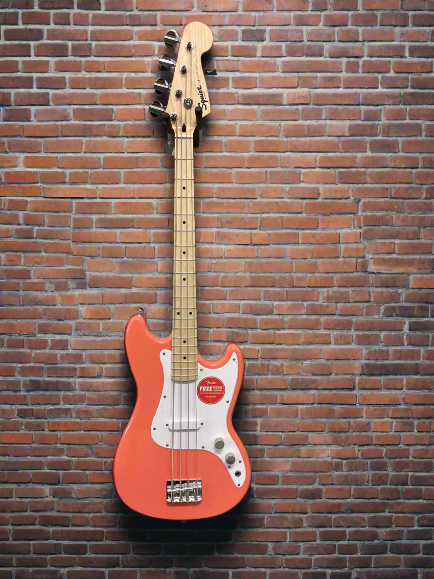 Image of Squier Sonic Bronco Bass Squier Sonic Bronco Bass, Maple Fingerboard, White Pickguard, Tahitian Coral