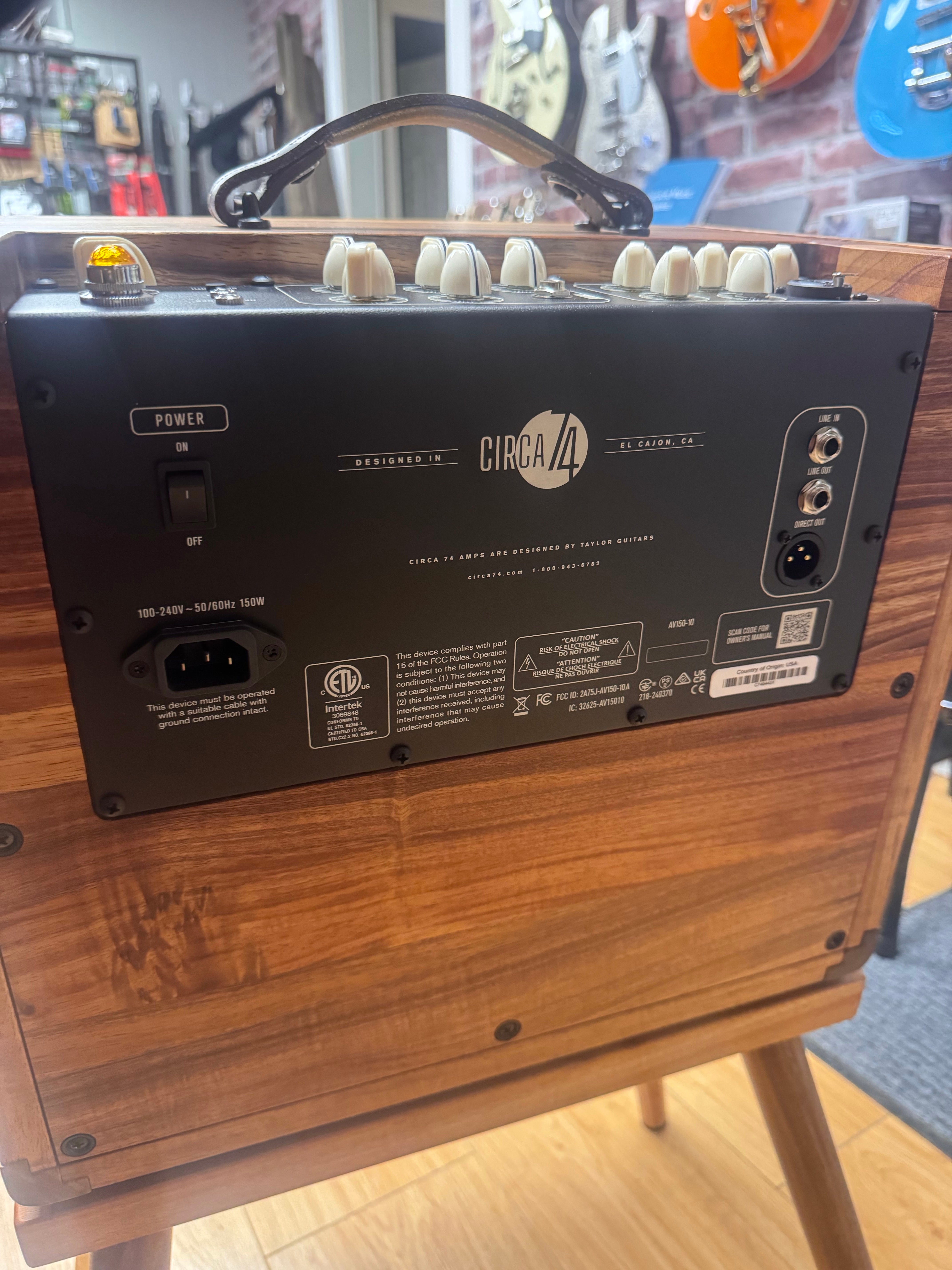 Image of Taylor Circa 74 AV150-10 Acoustic Amplifier and Vocal System, Select Koa with stand