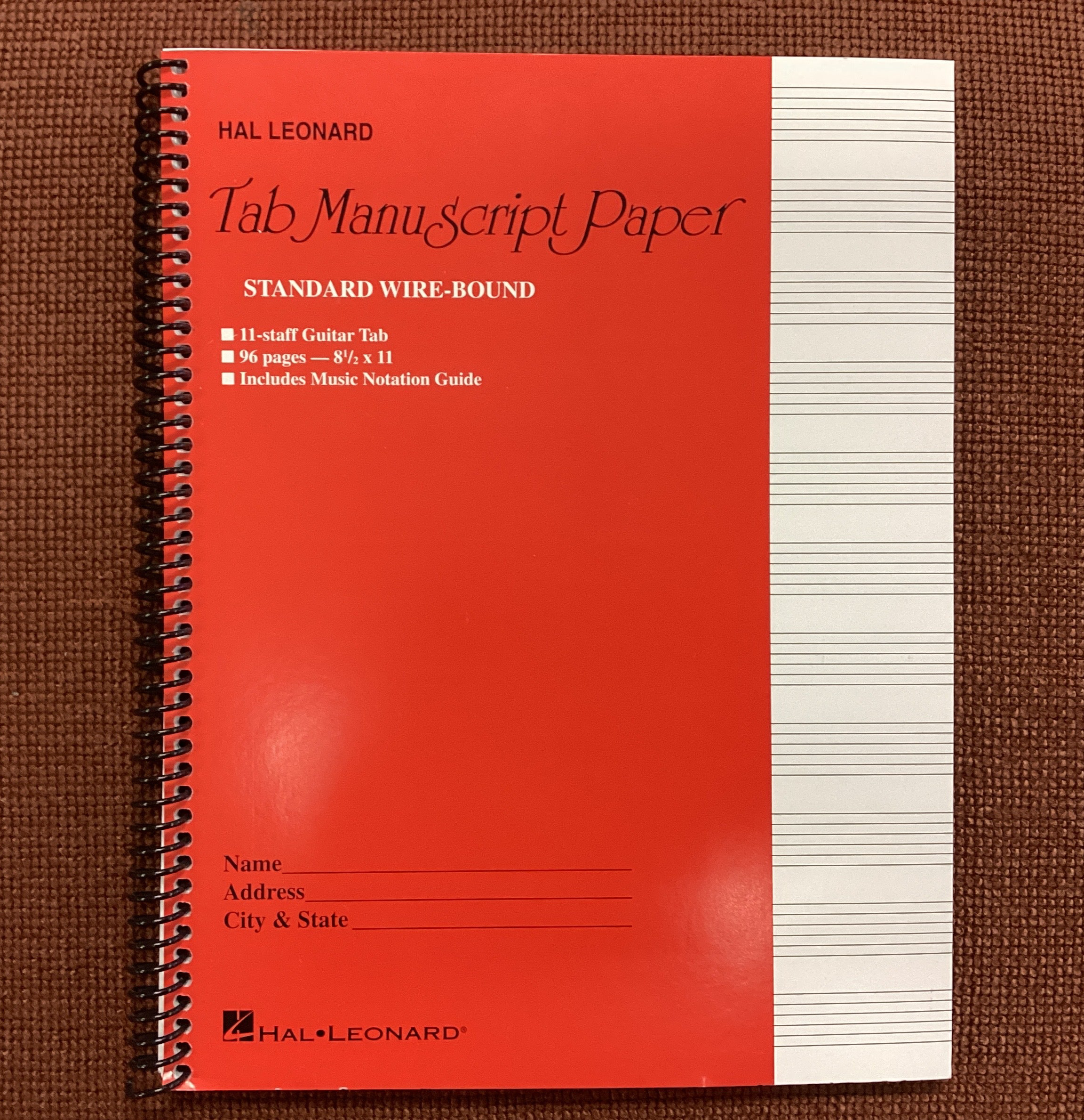 Image of Hal Leonard~Wire Bound~Tab Manuscript Paper
