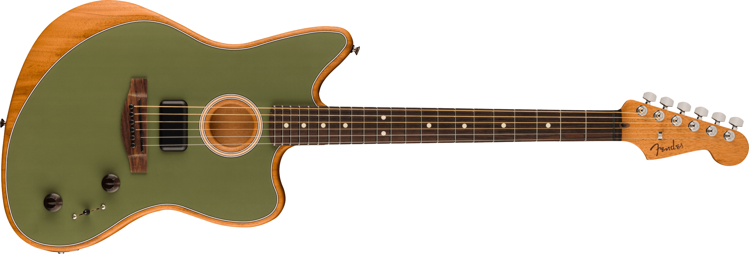 Image of Fender Acoustasonic Player Jazzmaster - Antique Olive with Rosewood Fingerboard
