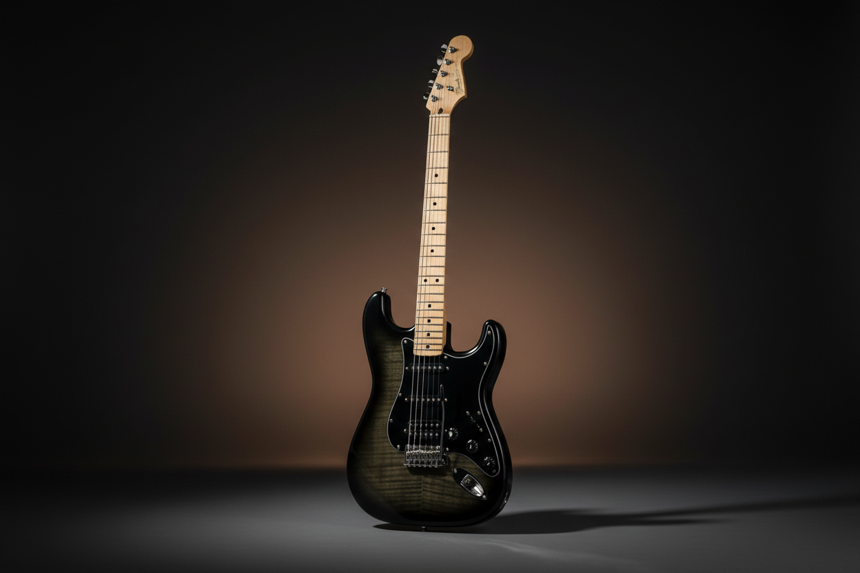Image of Electric guitar with a black and brown gradient body