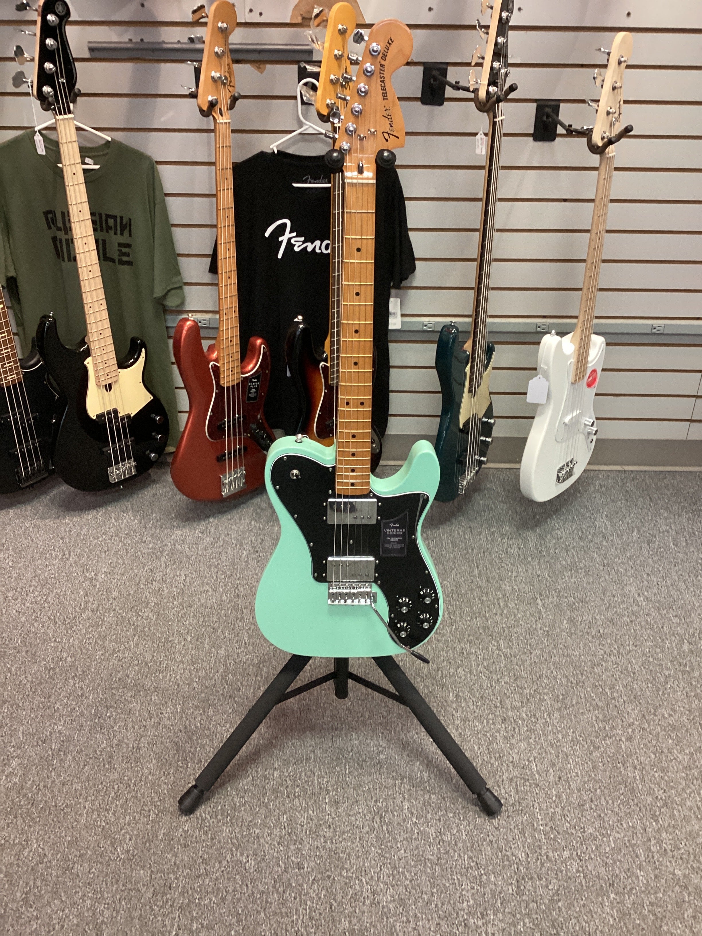Image of Fender Vintera II 70s Tele Deluxe with Vibrato Surf Green with Bag