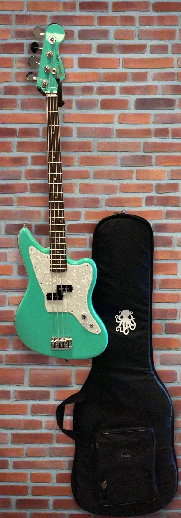 Image of Fender Mark Hoppus “JAG” Bass~Sea Foam Green  with gig-bag Pre-owned