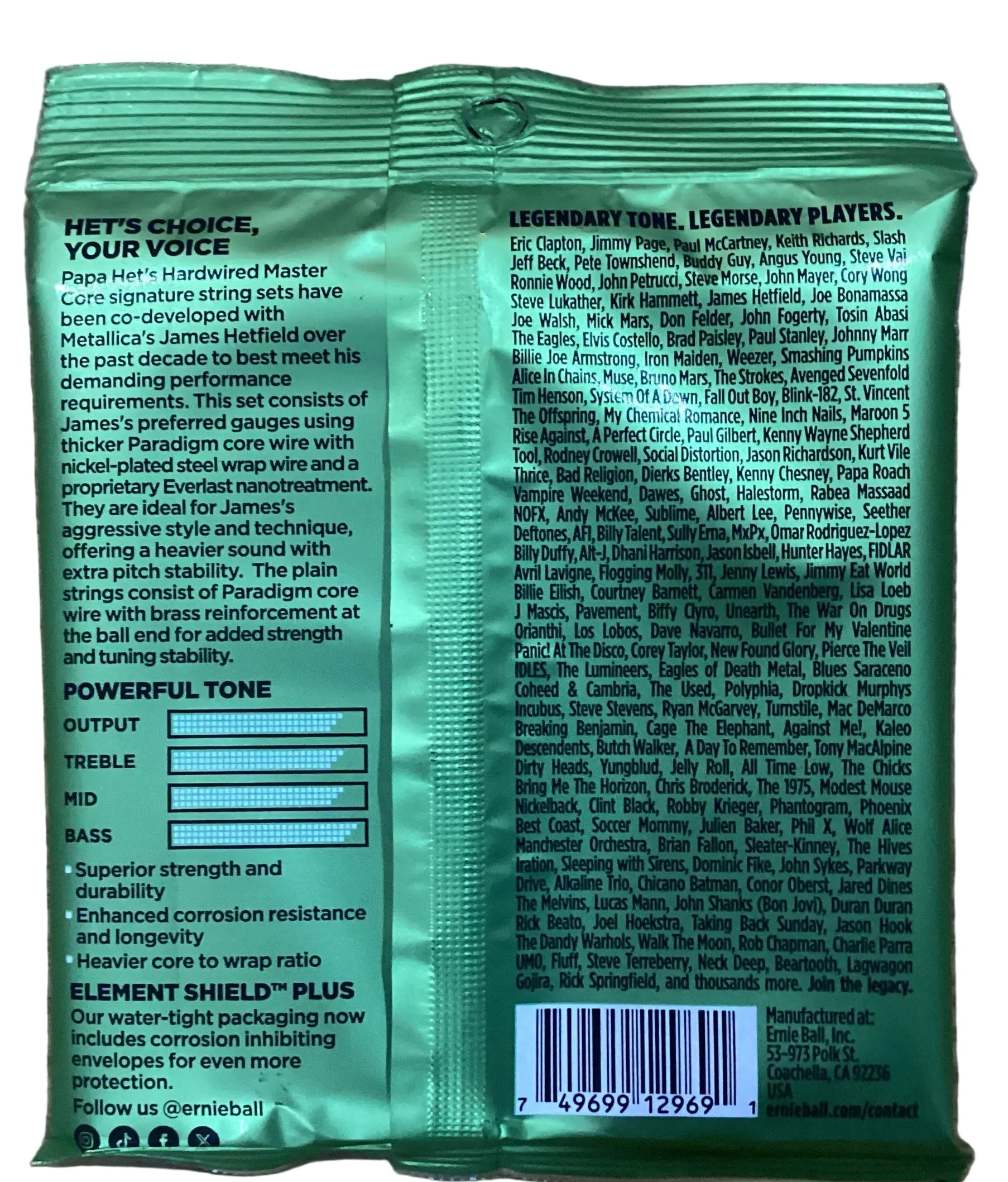 Image of Ernie Ball Papa Het's Hardwired Electric Guitar Strings 11 50