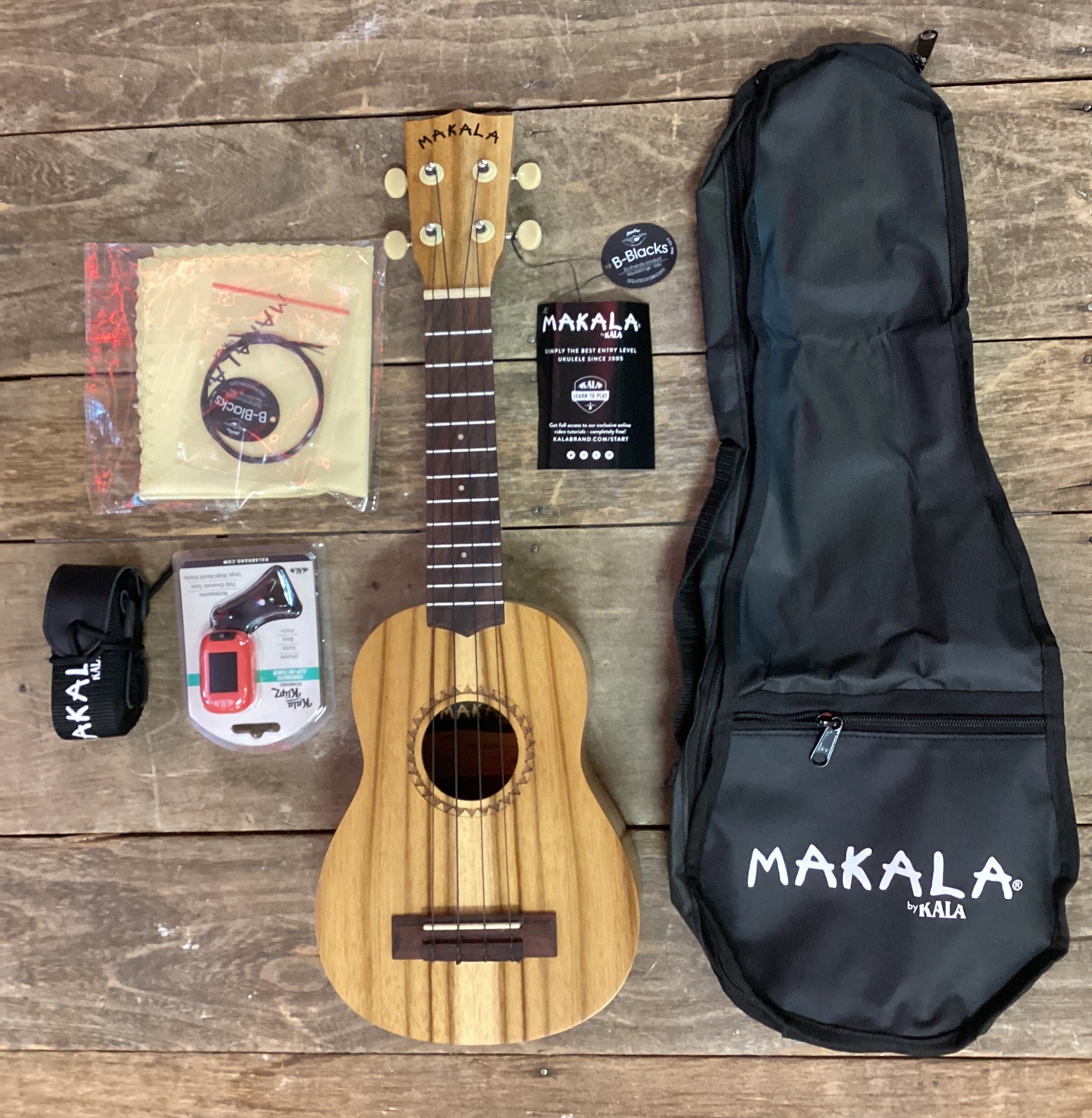 Image of Kala Makala Indonesian Acacia Soprano Ukulele Pack - Premium Starter Bundle