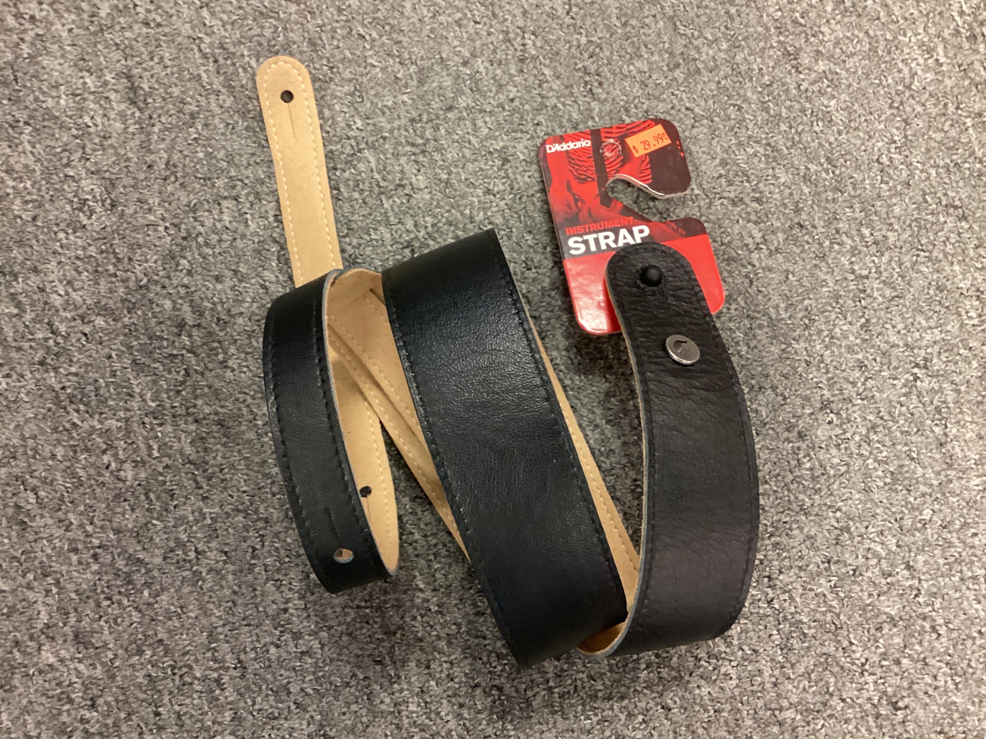 Image of Daddario 2” Garment Leather Strap Black 20GL00