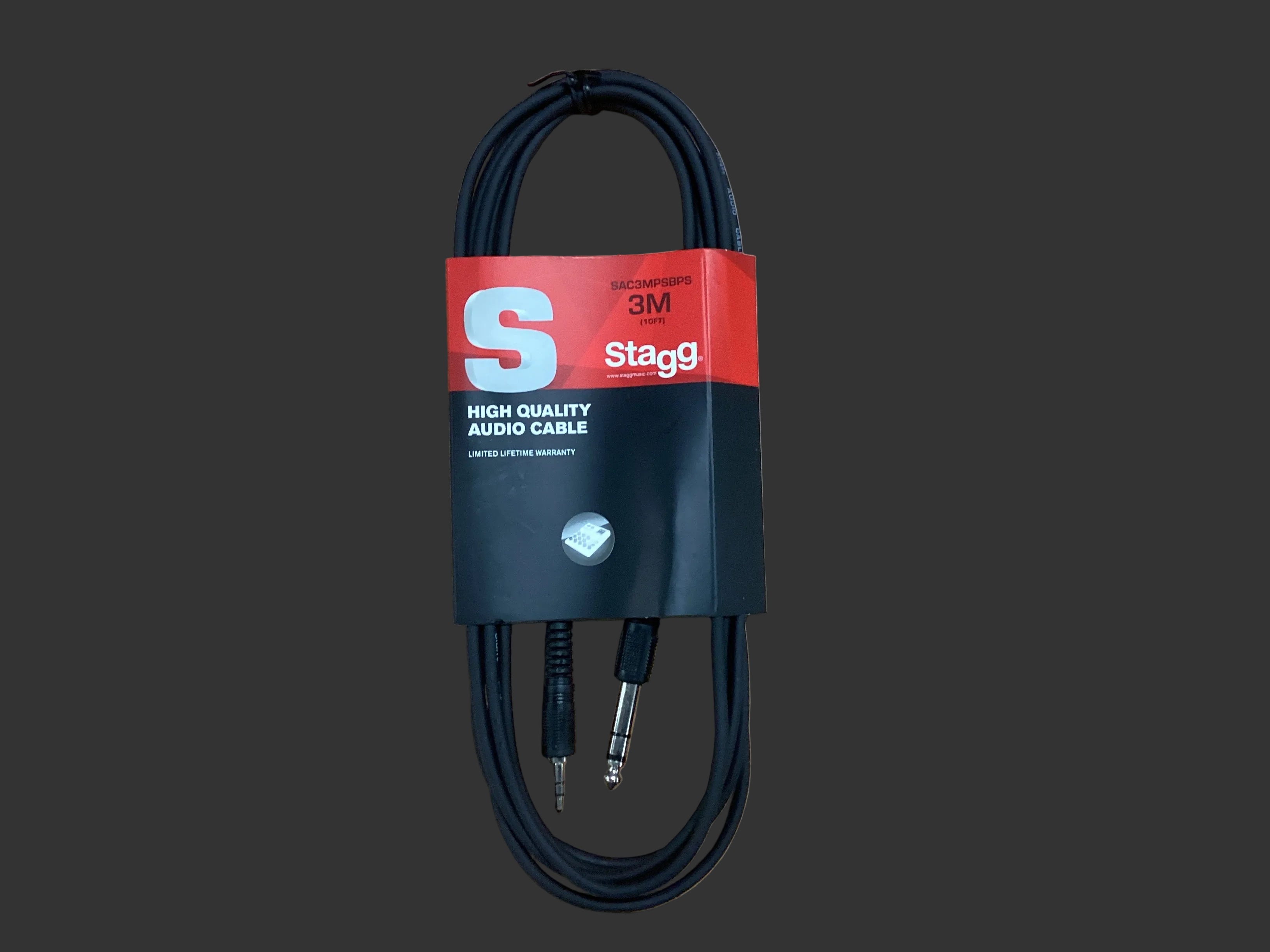 Image of Stagg 3.5mm (1/8”) to 1/4” Stereo Cable SAC3MPSBPS