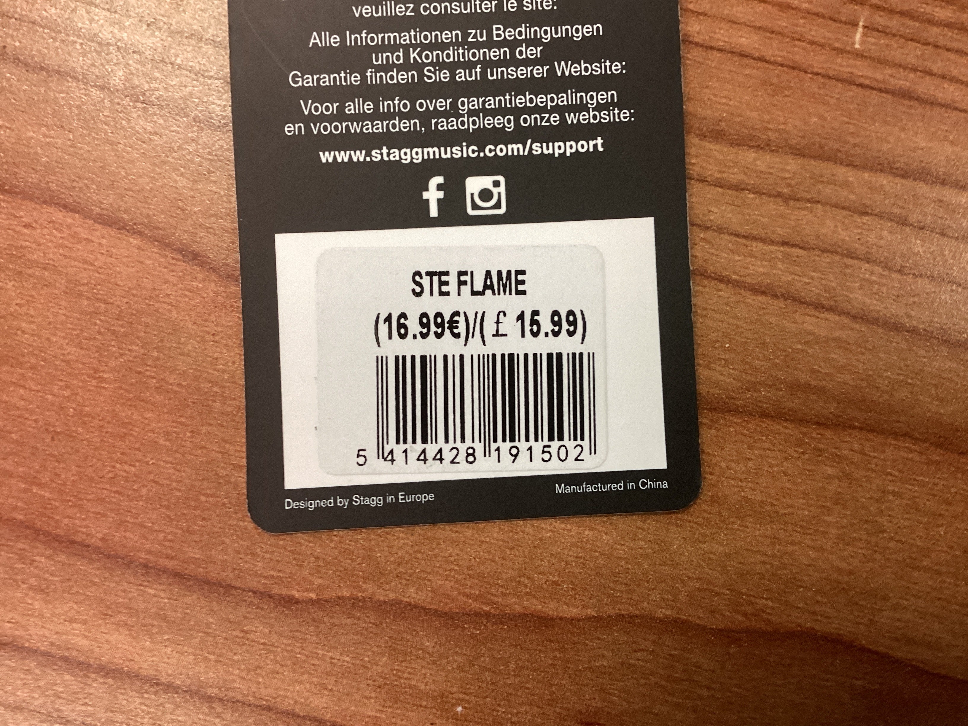 Image of Stagg “Flame” Guitar Strap