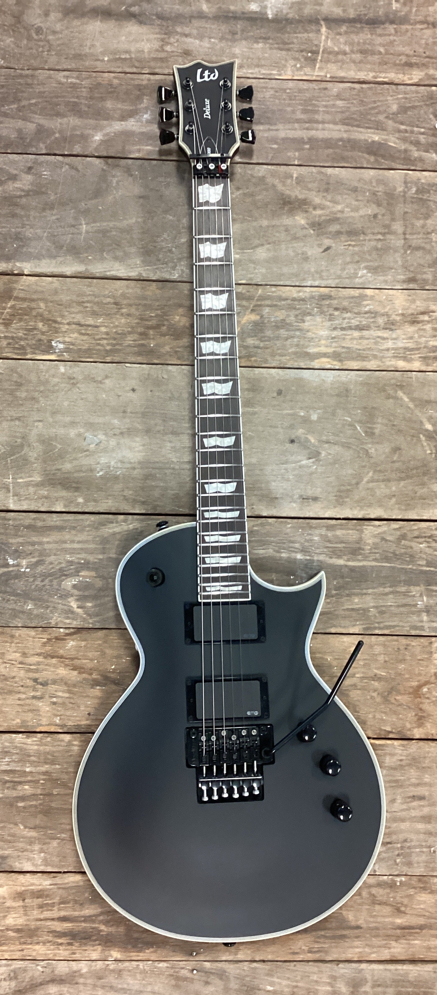 Image of LTD EC1000FR Black Satin Electric Guitar with Floyd Rose