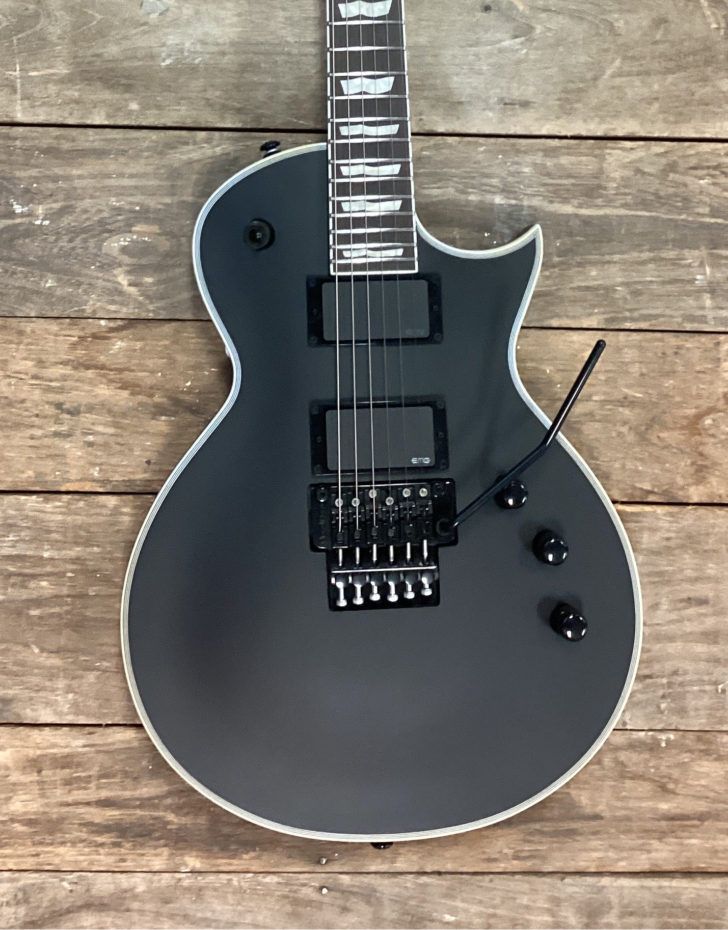 Image of LTD EC1000FR Black Satin Electric Guitar with Floyd Rose