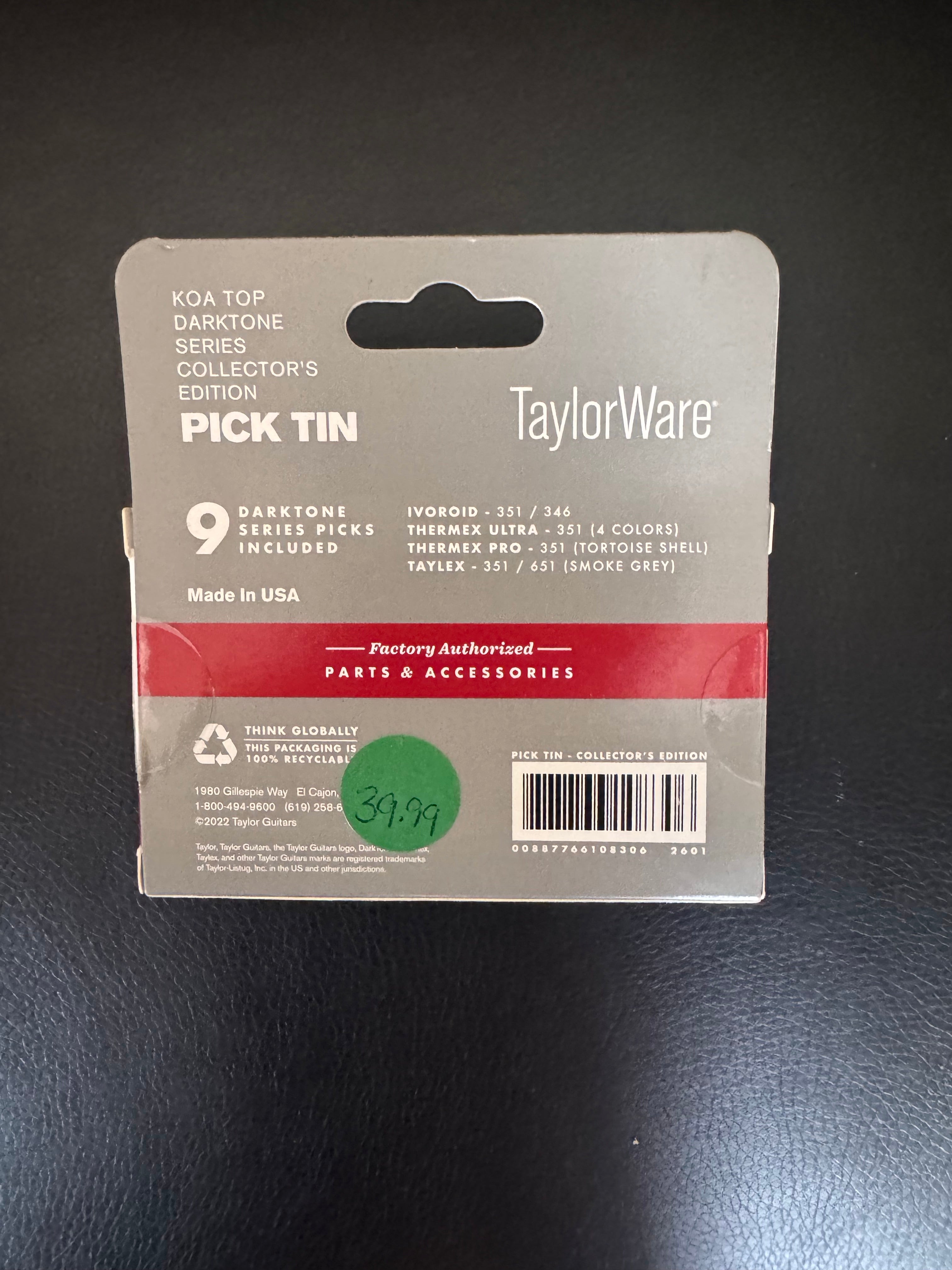 Image of Taylor Darktone Series Pick Tin – Collector’s Edition