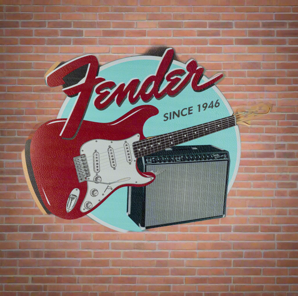 Image of Fender® Guitars & Amps Pick Pouch Barstool, Black, 30