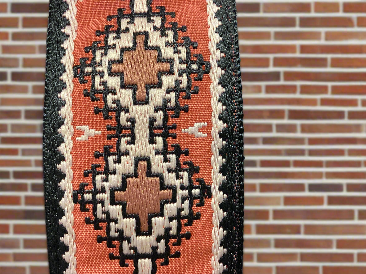 Image of Stagg Woven Guitar Strap “Diamond” Orange