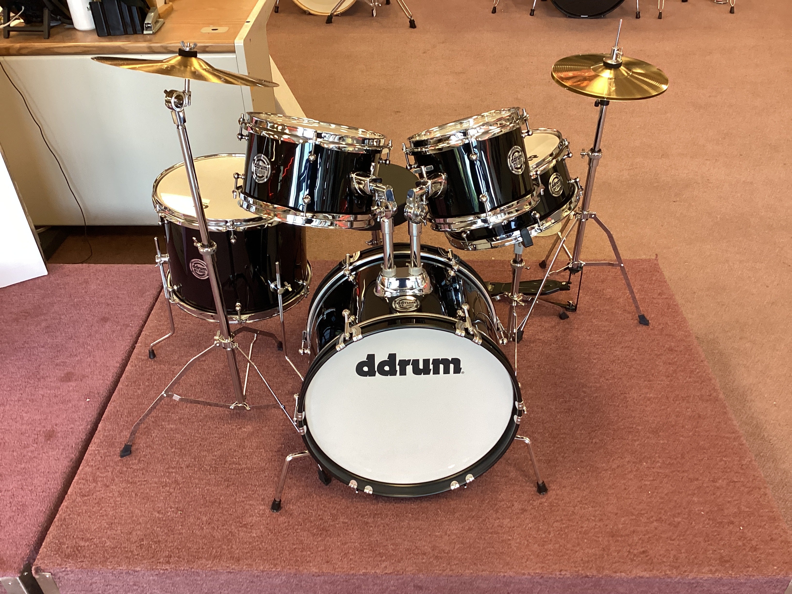 Image of Ddrum D1 Junior Drum Kit with Cymbals and Throne Black