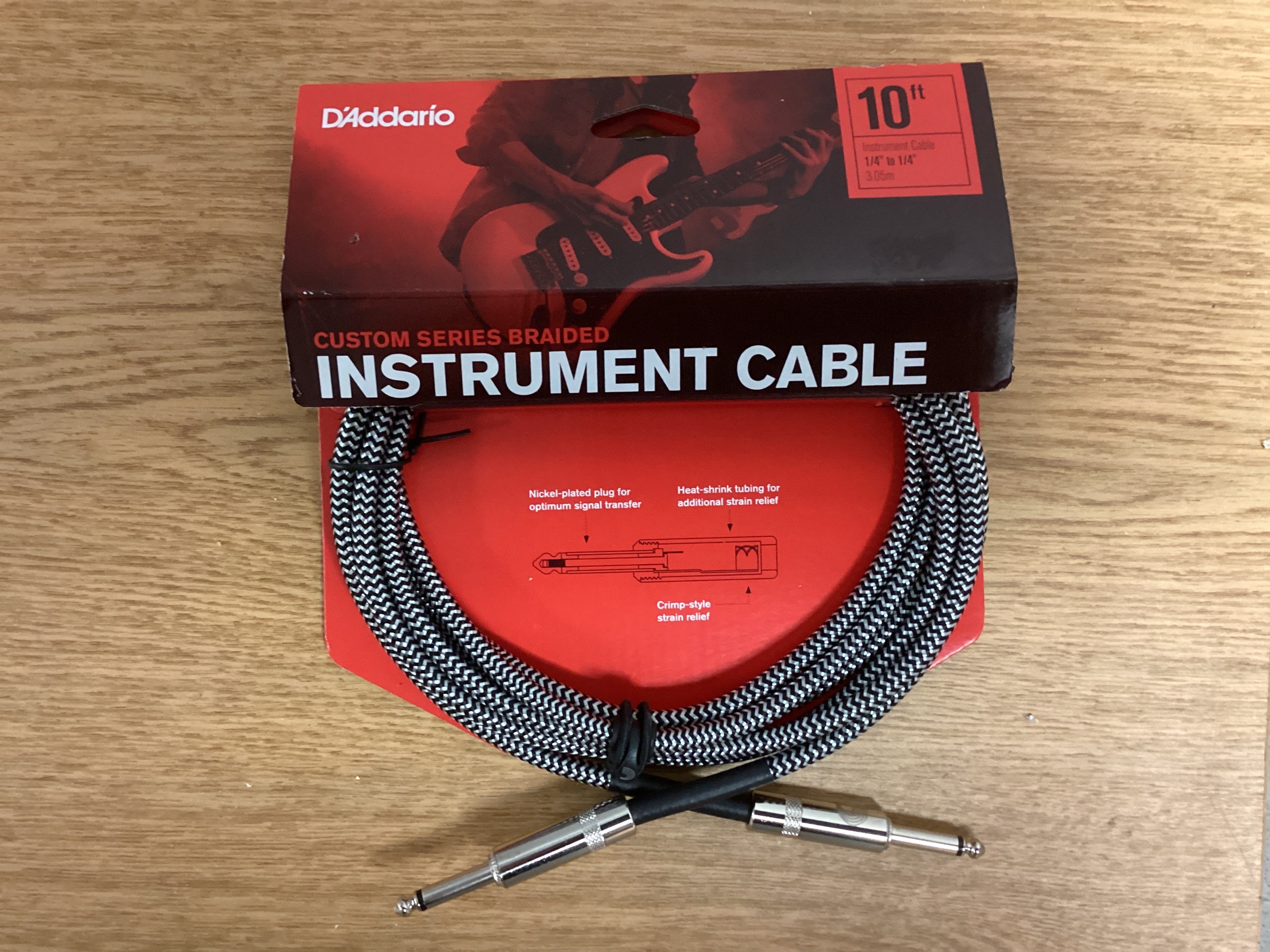 Image of D'Addario Custom Series Braided Instrument Cable, 10'