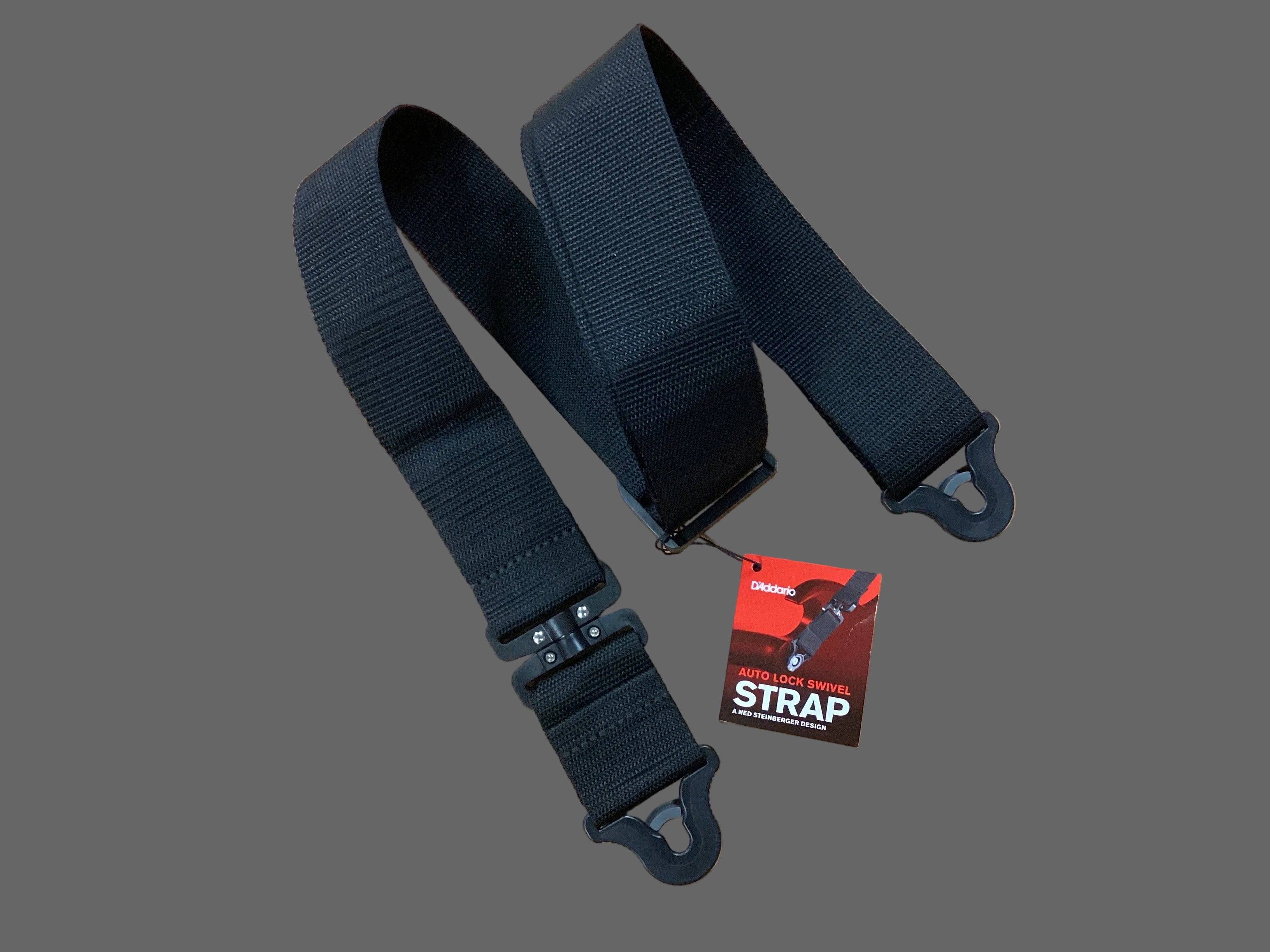 Image of D'Addario Auto Lock Swivel Polypro Guitar Strap, Black