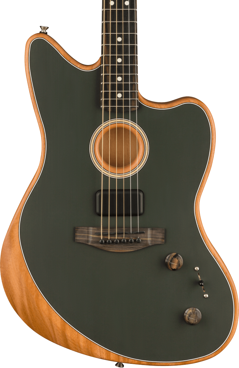 Image of Fender American Acoustasonic Jazzmaster Tungsten Ebony Fingerboard