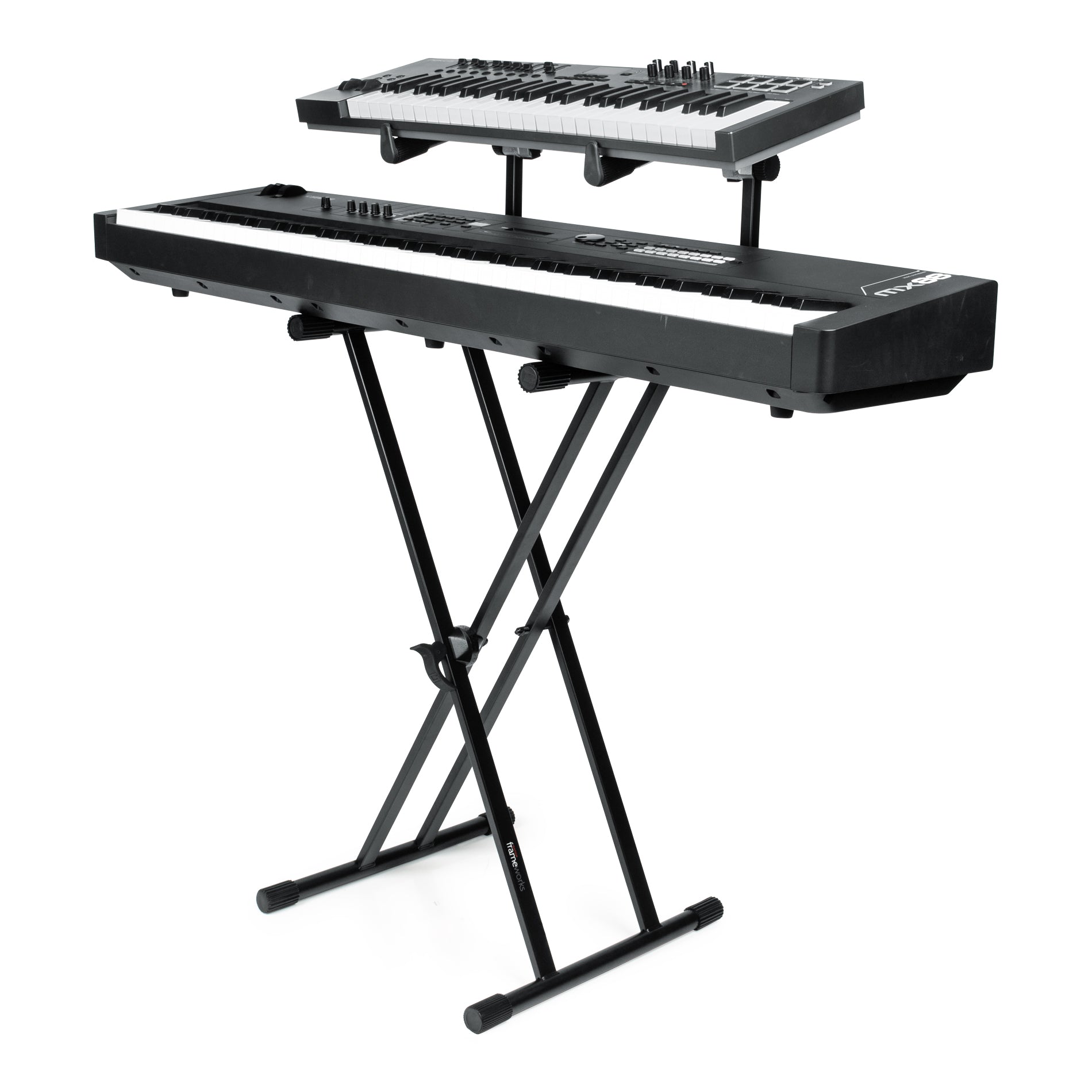 Image of Gator GFW-KEY-5100X Deluxe 2-Tier Keyboard Stand - Heavy-Duty, Adjustable Height