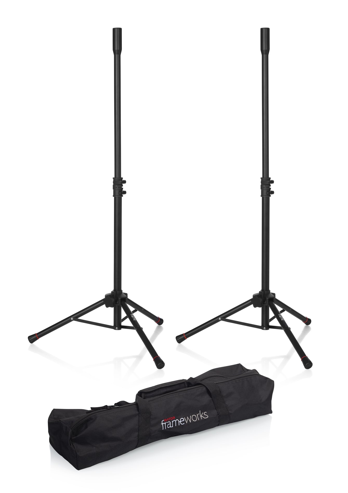 Image of Gator GFW-SPK-0250 Speaker Stand Set - Pair with Carrying Bag, Adjustable Height
