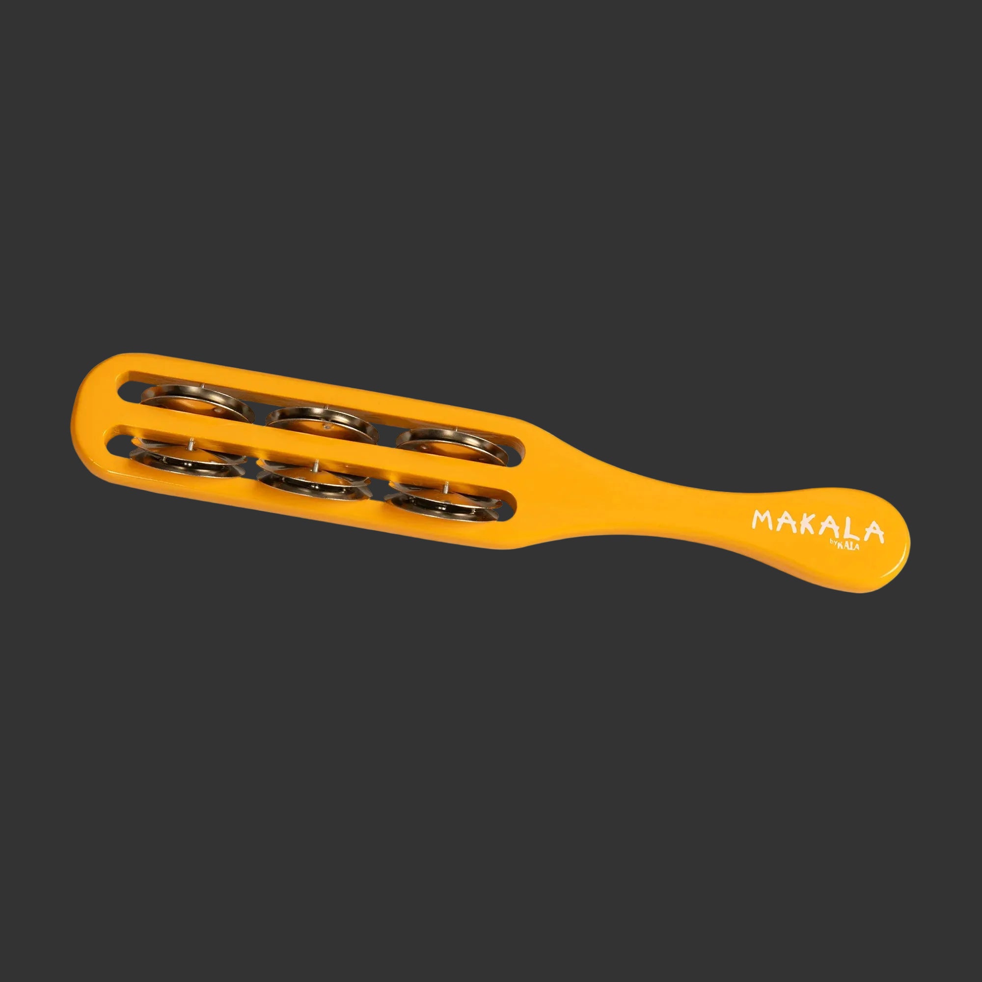 Image of Makala by Kala Handheld Tambourine, Yellow MP-TAMBO-YL