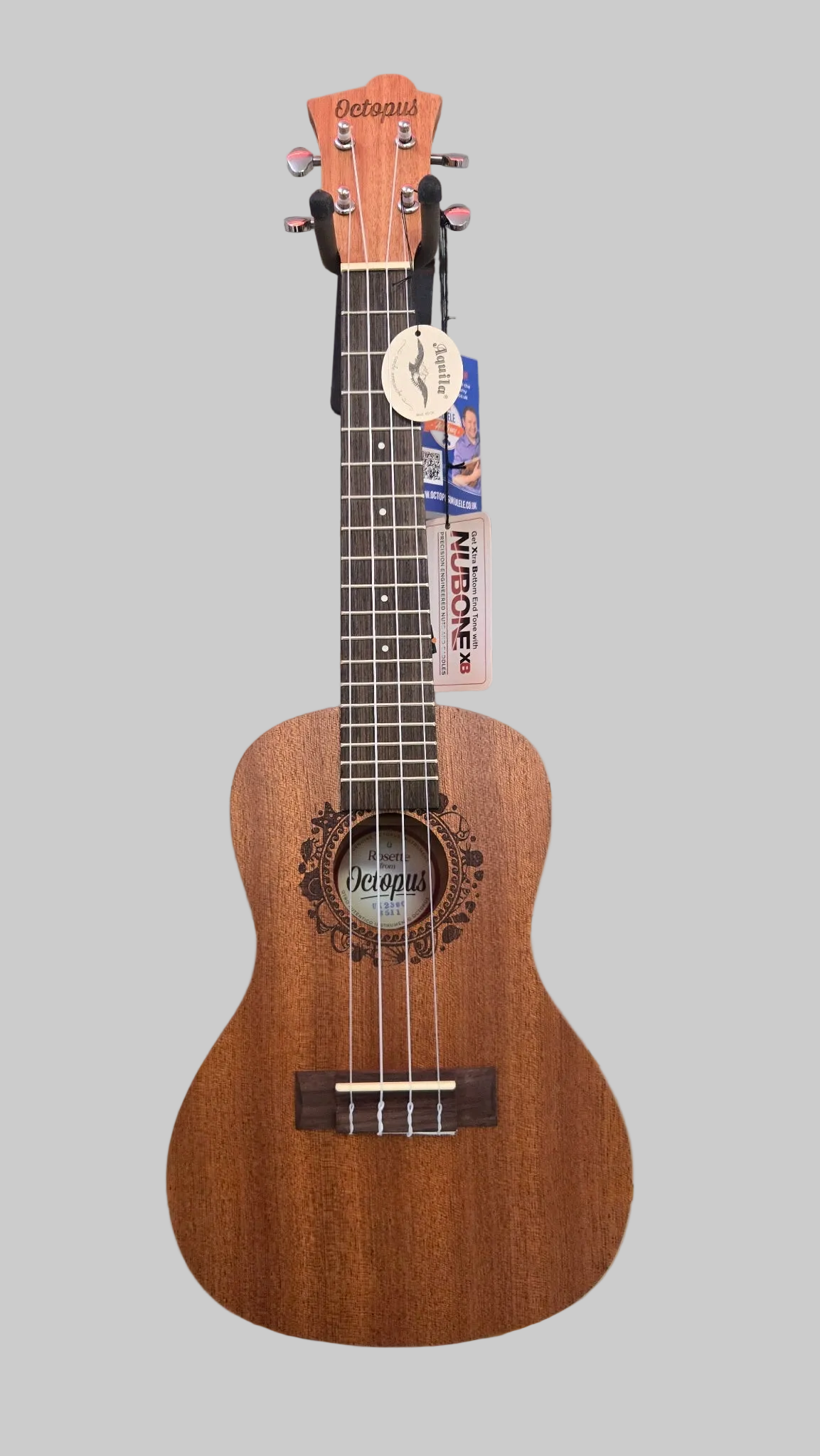 Image of Octopus Rosette Series Concert Ukulele with Rosette Motif