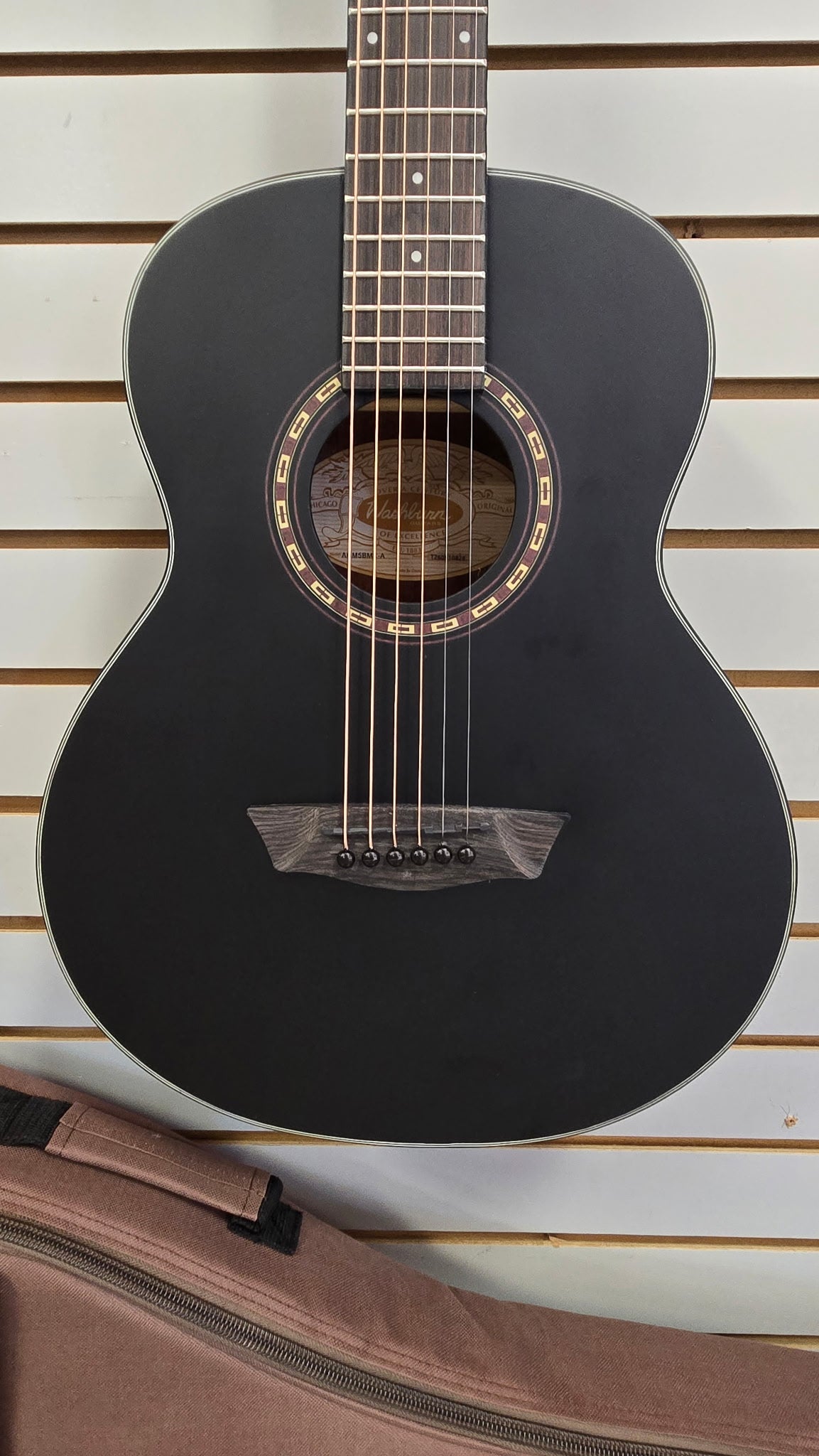 Image of Washburn G Mini 5 Apprentice 7/8 Size Acoustic Guitar Matte Black