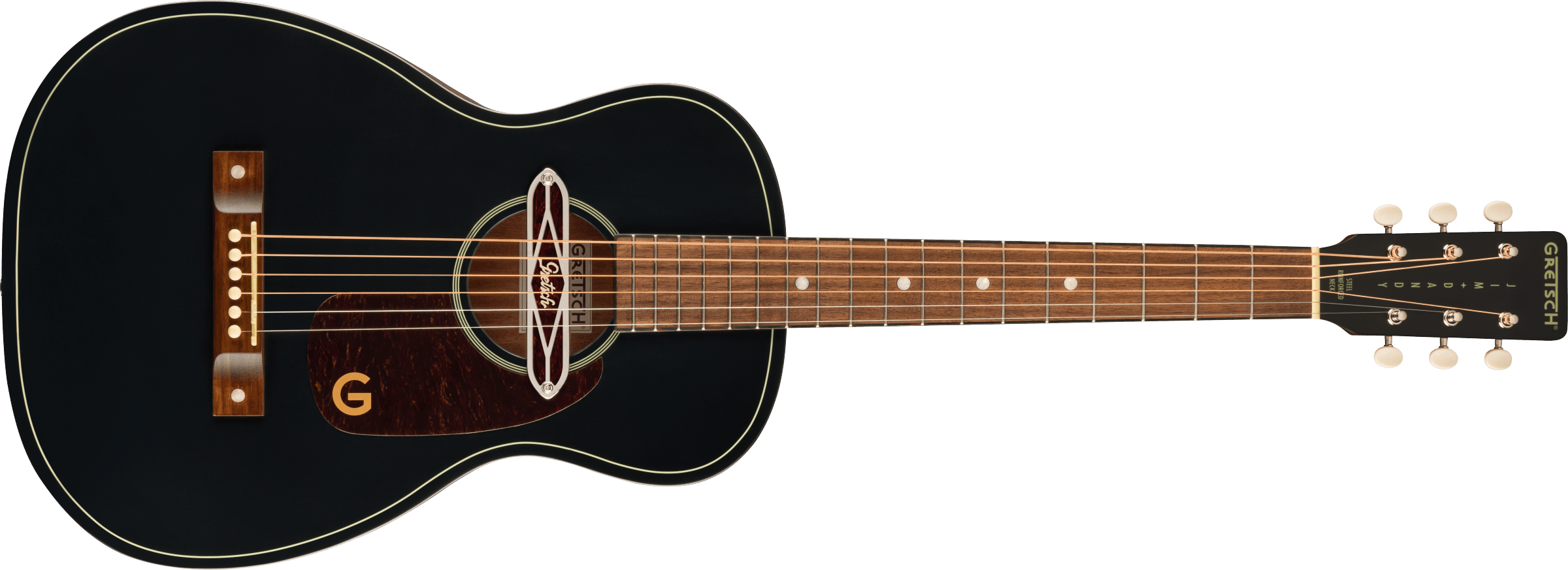 Image of Gretsch Jim Dandy Deltoluxe Parlor Acoustic Electric Guitar Black Top