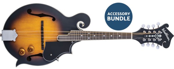 Image of Washburn M3E F Style Mandolin Pack with Pickup Sunburst