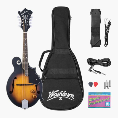 Image of Washburn M3E F Style Mandolin Pack with Pickup Sunburst