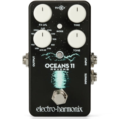 Image of Electro-Harmonix Oceans 11 Reverb guitar effects pedal on a white background
