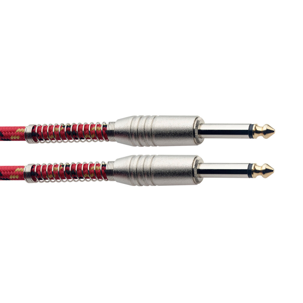 Image of Stagg SGC3VT-RD 10ft Vintage Tweed Guitar Cable - Red, 1/4