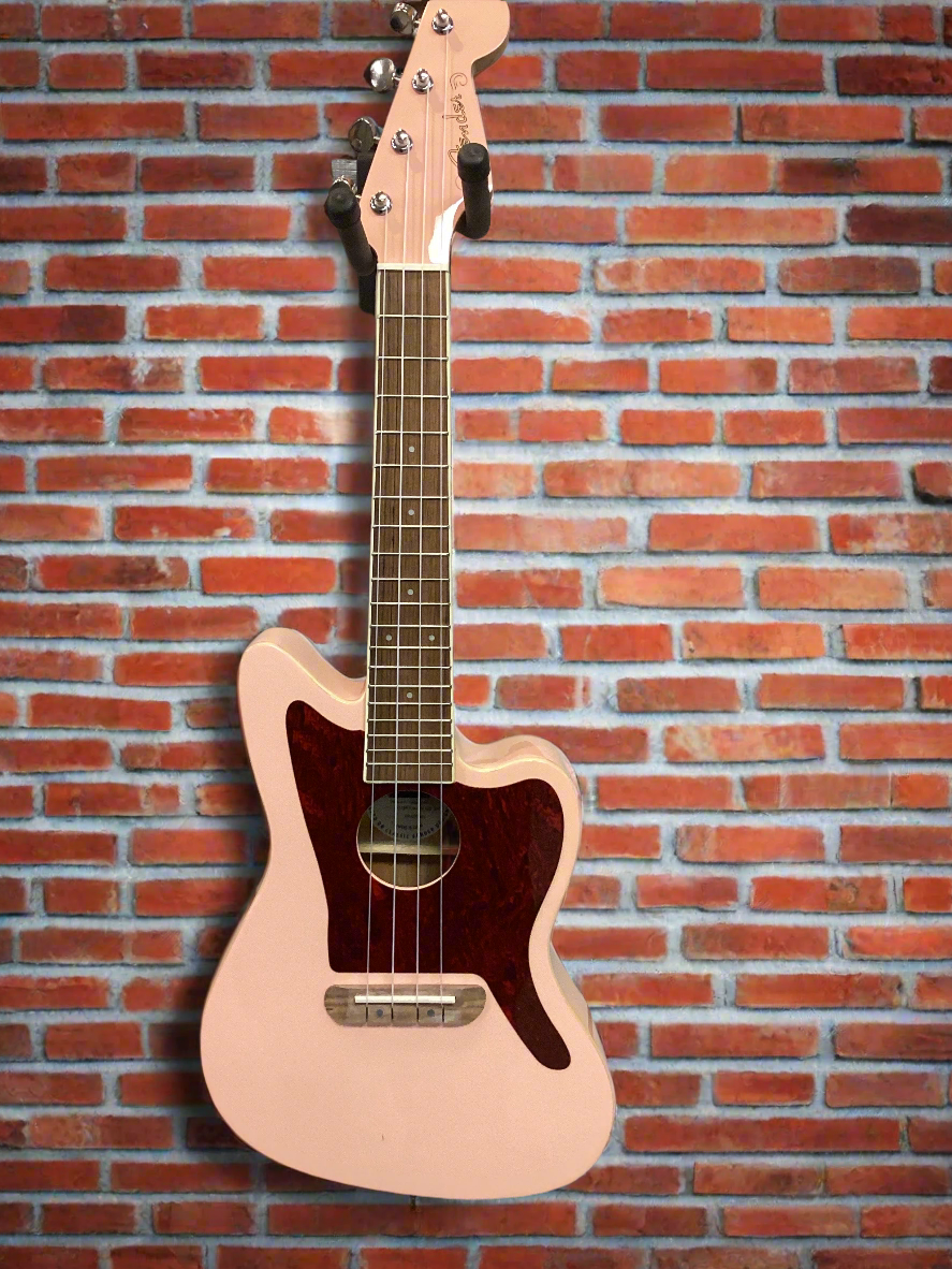 Image of Fender Fullerton Jazzmaster Uke Walnut Fingerboard, Tortoiseshell Pickguard, Shell Pink