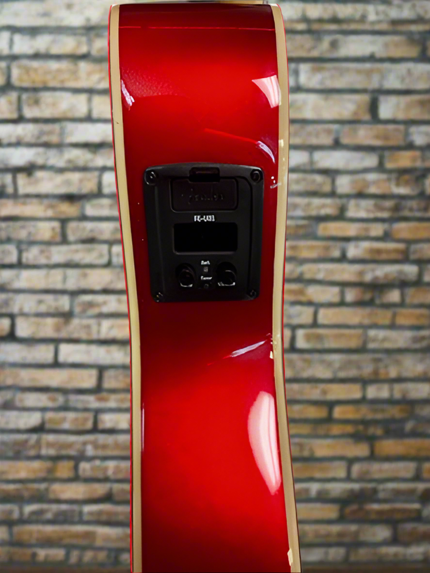 Image of Fullerton Strat Uke Walnut Fingerboard, White Pickguard Candy Apple Red