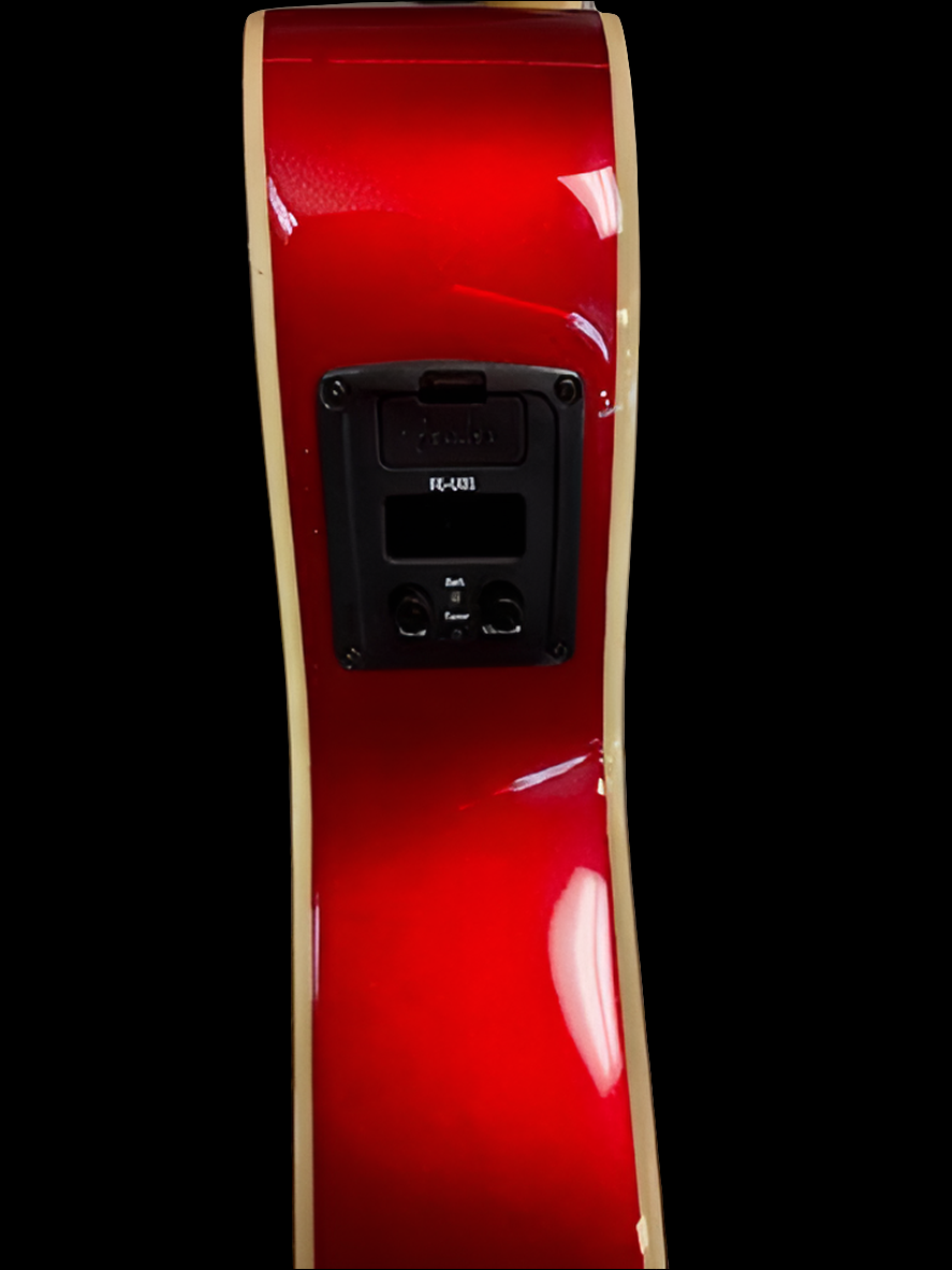 Image of Fullerton Strat Uke Walnut Fingerboard, White Pickguard Candy Apple Red