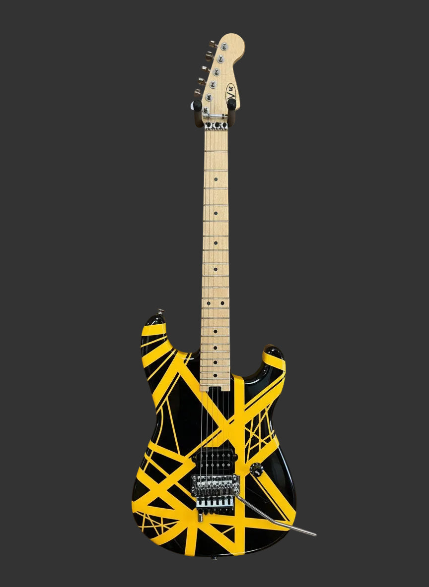 EVH Striped Series Black with Yellow Stripes Electric Guitar – The Pied ...
