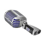Image of Shure Super 55 Deluxe Vocal Microphone - Iconic Vintage Design, Supercardioid, Chrome/Blue