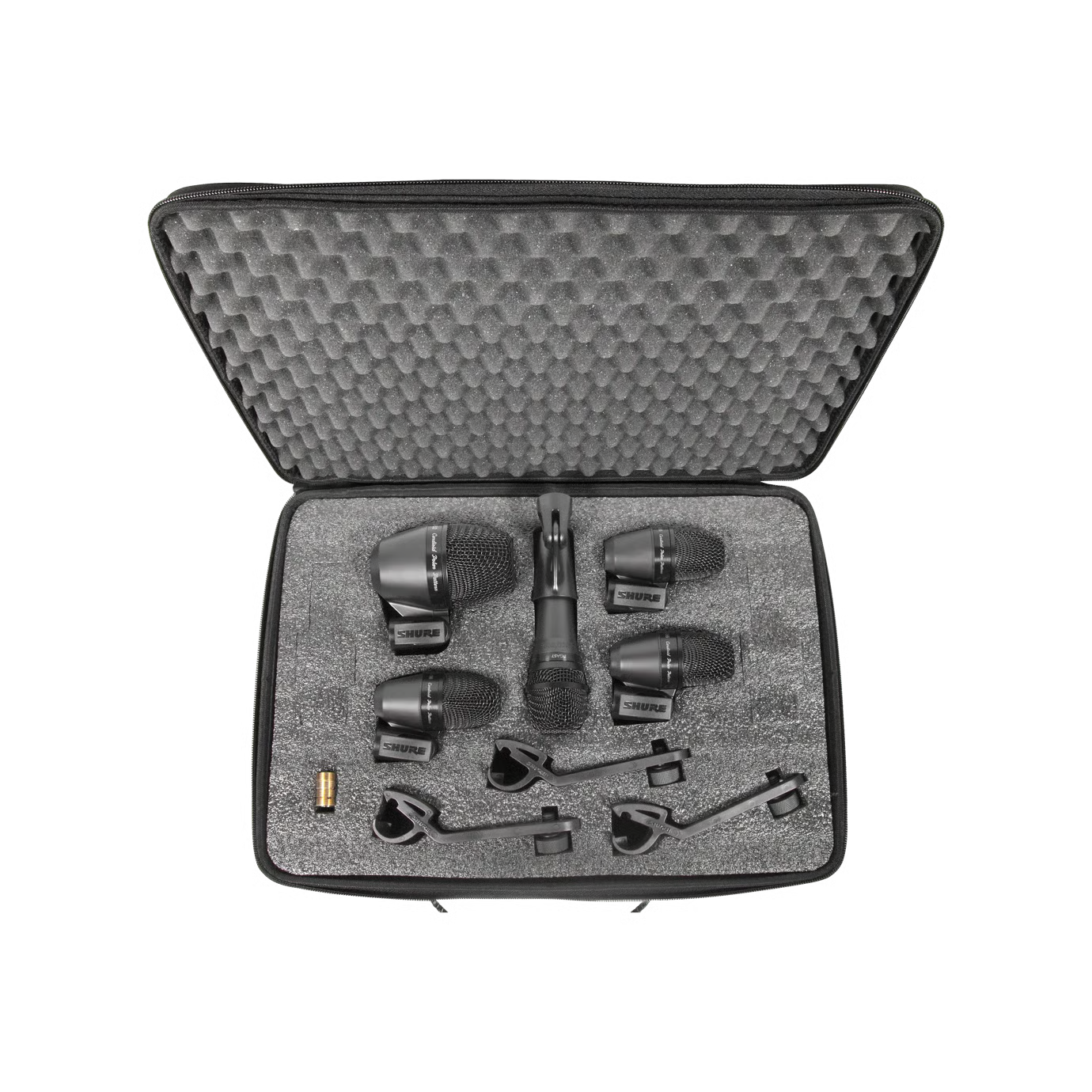 Image of Shure PGADRUMKIT5 5-Piece Drum Microphone Kit - Complete with Mics, Cables, Mounts, Case