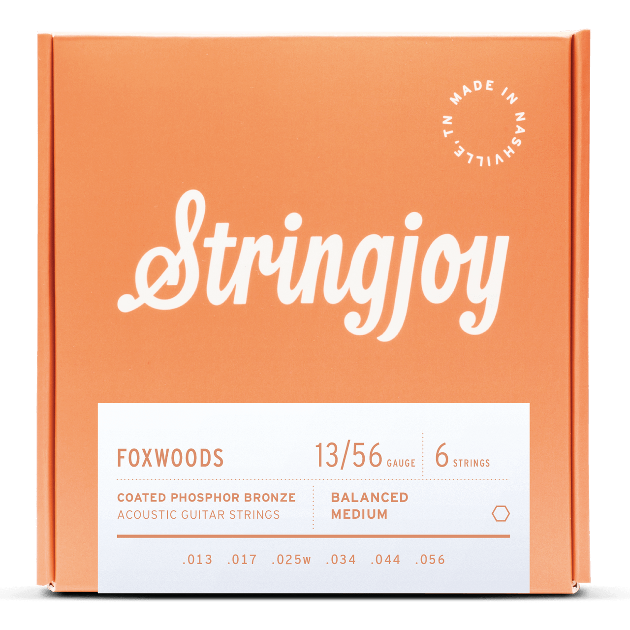 Image of Stringjoy Foxwoods Medium Gauge 13-56 Coated Phosphor Bronze Acoustic Guitar Strings