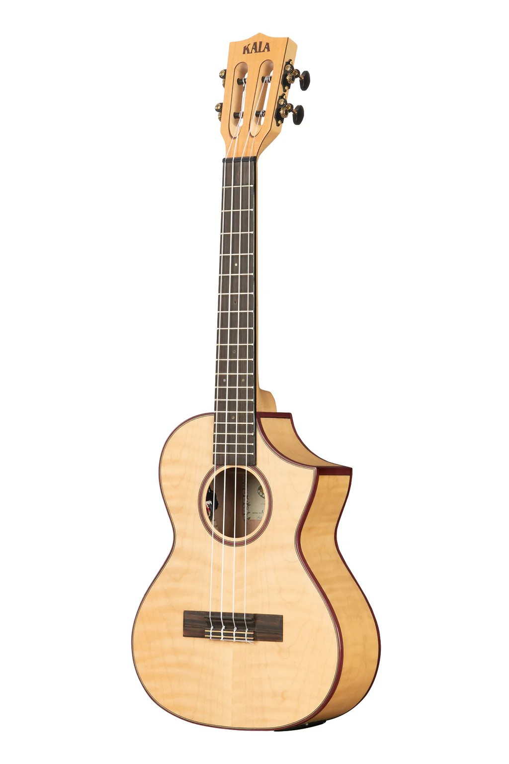 Image of Kala All Solid Flame Maple Cutaway Tenor Ukulele with EQ - KA-ASFM-T-CE