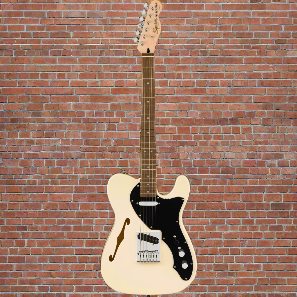 Image of FENDER Affinity Series™ Telecaster® Thinline, Laurel Fingerboard, Black Pickguard, Olympic White
