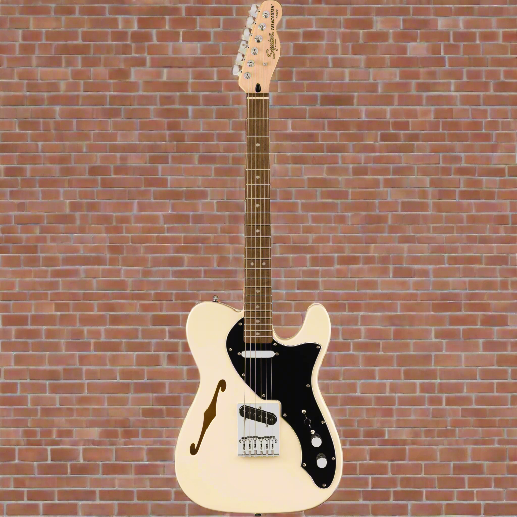 Image of FENDER Affinity Series™ Telecaster® Thinline, Laurel Fingerboard, Black Pickguard, Olympic White
